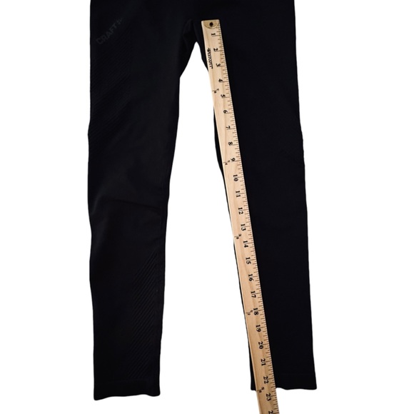 Craft Black M/L Leggings Athletic Mid Weight Stretch Workout Running Jogging - Picture 5 of 9